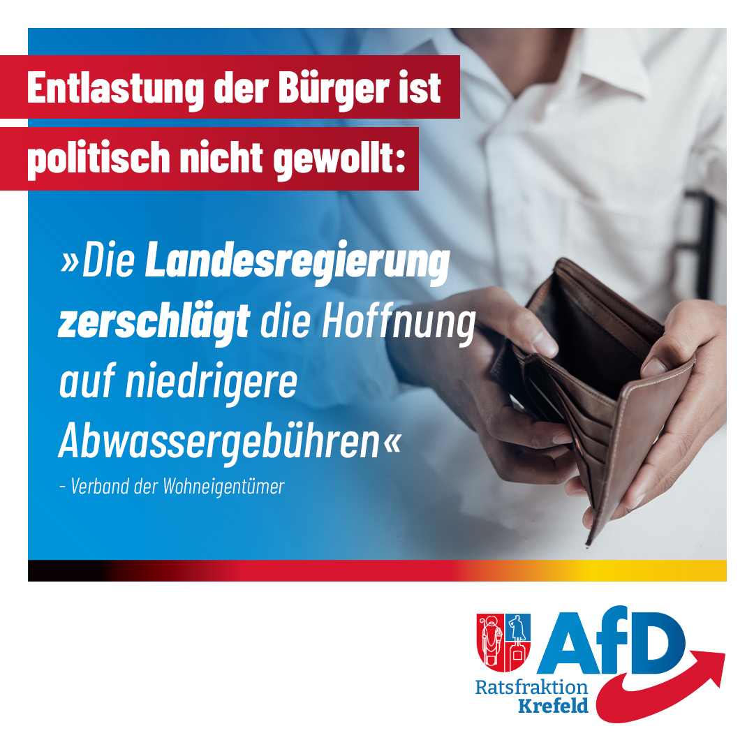 Das war’s mit den niedrigeren Abwassergebühren…