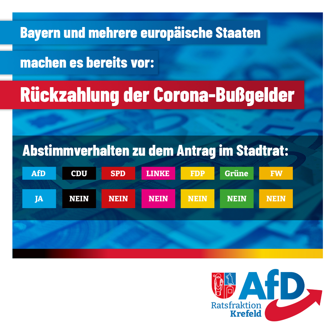 AfD beantragt Rückzahlung der Corona-Bußgelder