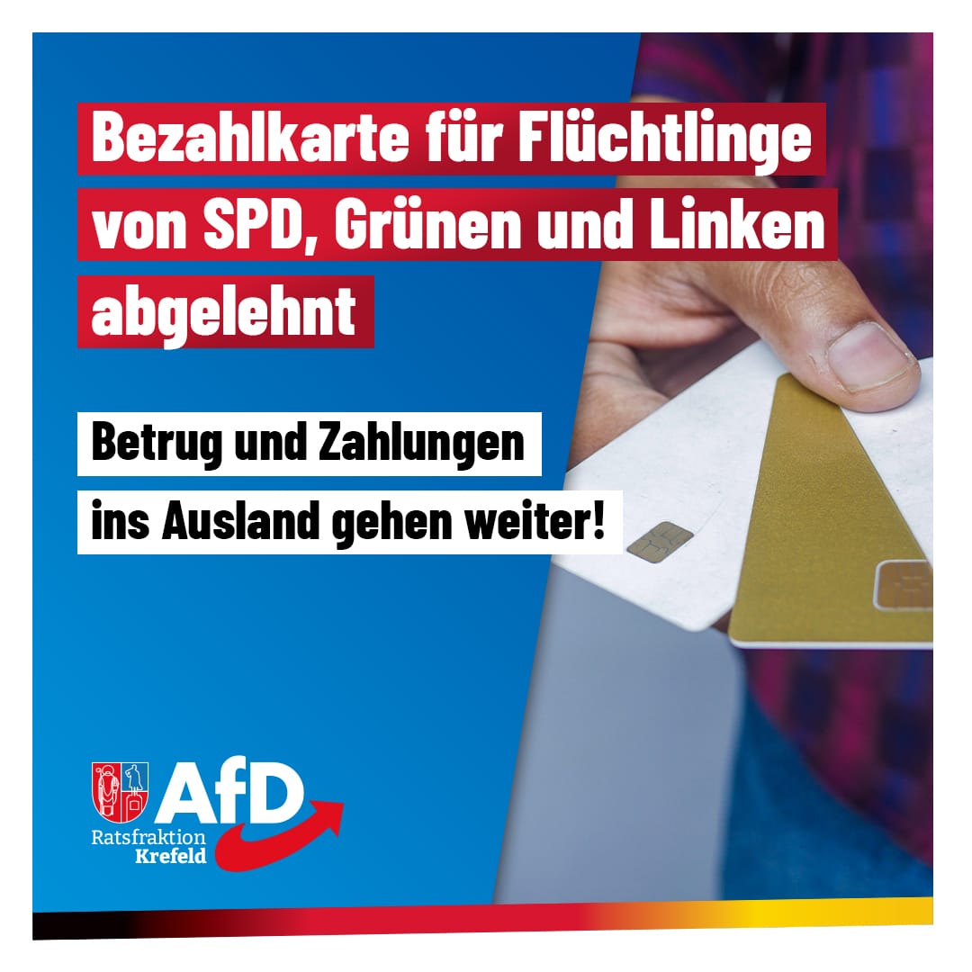 Keine Bezahlkarte für Asylbewerber in Krefeld: Zweckentfremdung von Sozialleistungen wird politisch in Kauf genommen