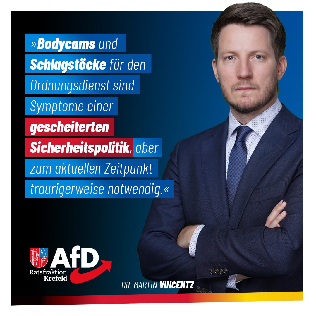 Ausstattung des Kommunalen Ordnungsdienstes (KOD) mit Bodycams und Schlagstöcken
