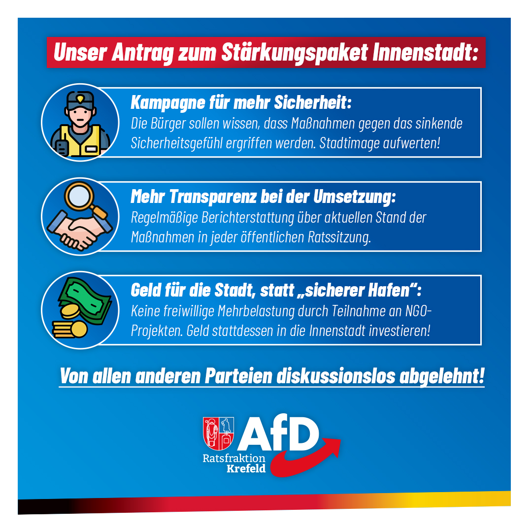 Antrag zum Stärkungspaket Innenstadt 2.0 diskussionslos abgelehnt!