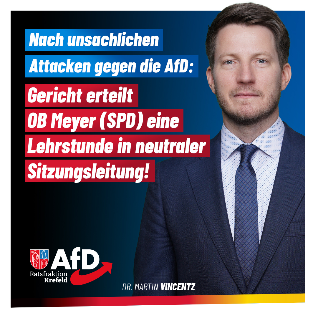 Verwaltungsgericht bestätigt: Oberbürgermeister Meyers Aussagen zur AfD waren rechtswidrig!