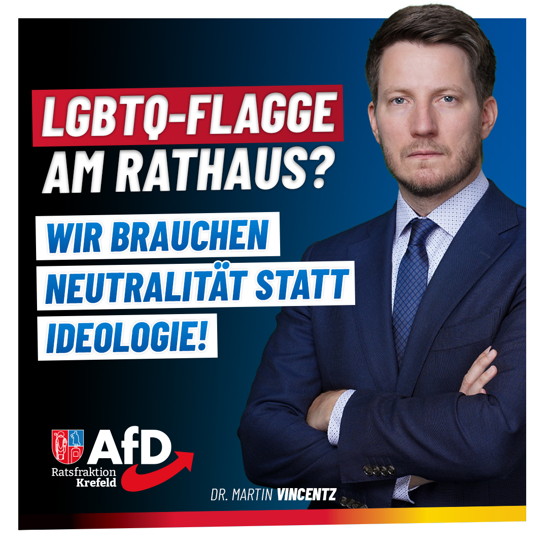 Beflaggung am Rathaus: Wir fordern Einhaltung des Neutralitätsgebotes.